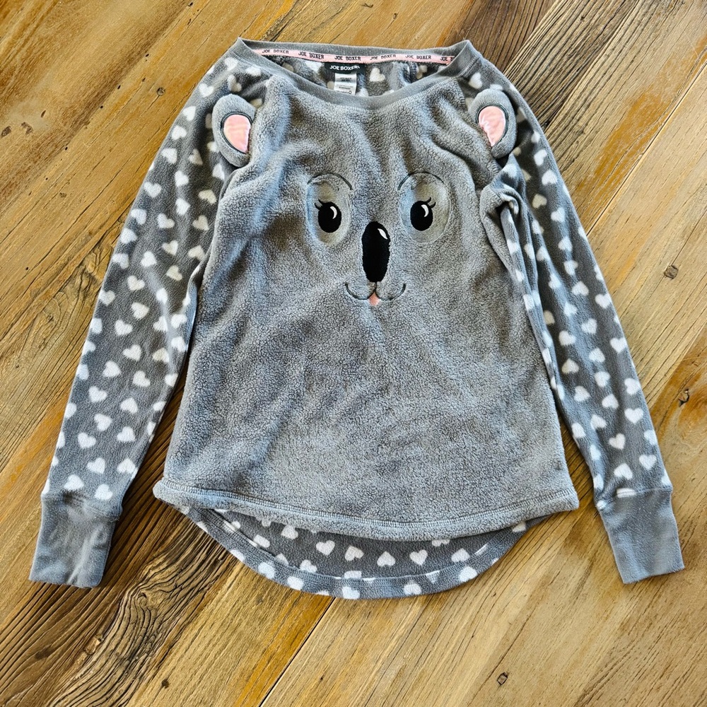 Joe Boxer Gray Heart Pattern Koala Sweater